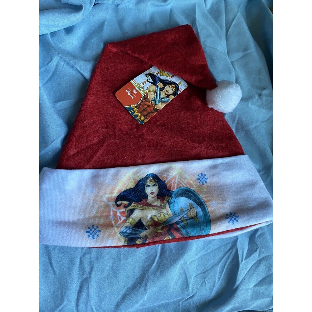 NWT DC Comics Wonder Woman Holiday Christmas Santa Hat